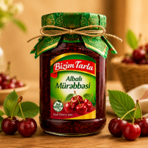 Bizim Tarla Albalı Mürəbbəsi – Premium Sour Cherry Jam (400 q)