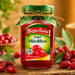 Bizim Tarla Zoğal Mürəbbəsi – Premium Cornelian Cherry Jam (400 q)